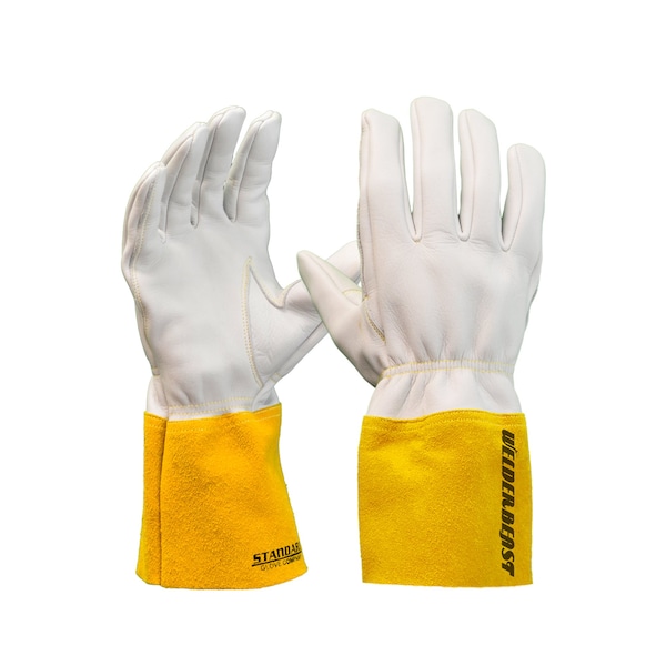 Azusa Safety Welding Gloves, Cinched Wrist Cuff, English Thumb, Buffalo, M, 1 PR WMIG - main